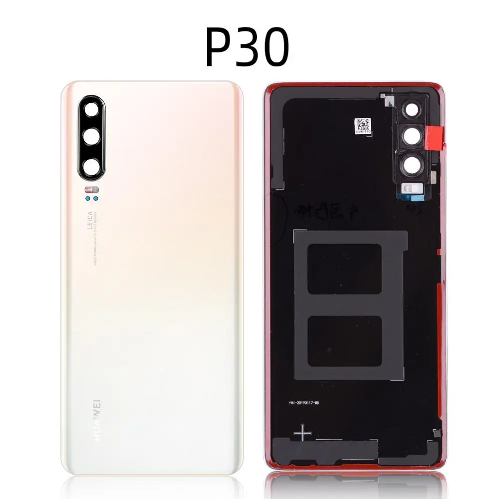 Задний корпус для huawei P30 Pro задняя крышка стеклянная батарея с объективом камеры Замена для huawei P30 Задняя крышка батареи - Цвет: P30 Pearl White