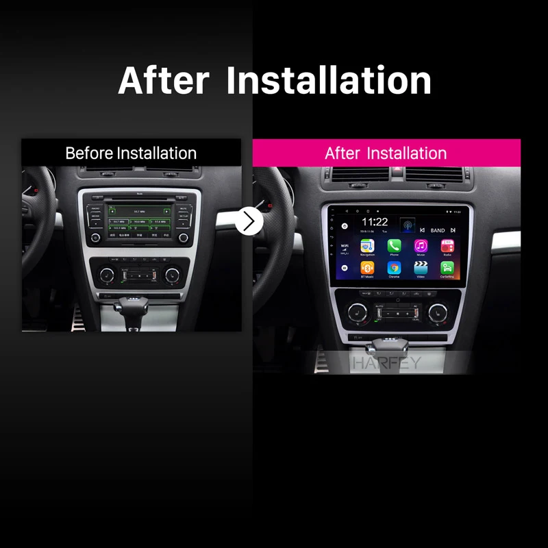 Cheap Harfey For 2007-2014 SKODA Octavia 10.1" 2Din Head Unit Android 9.0 car Multimedia Player Car Radio Auto Stereo bluetooth WIFI 3