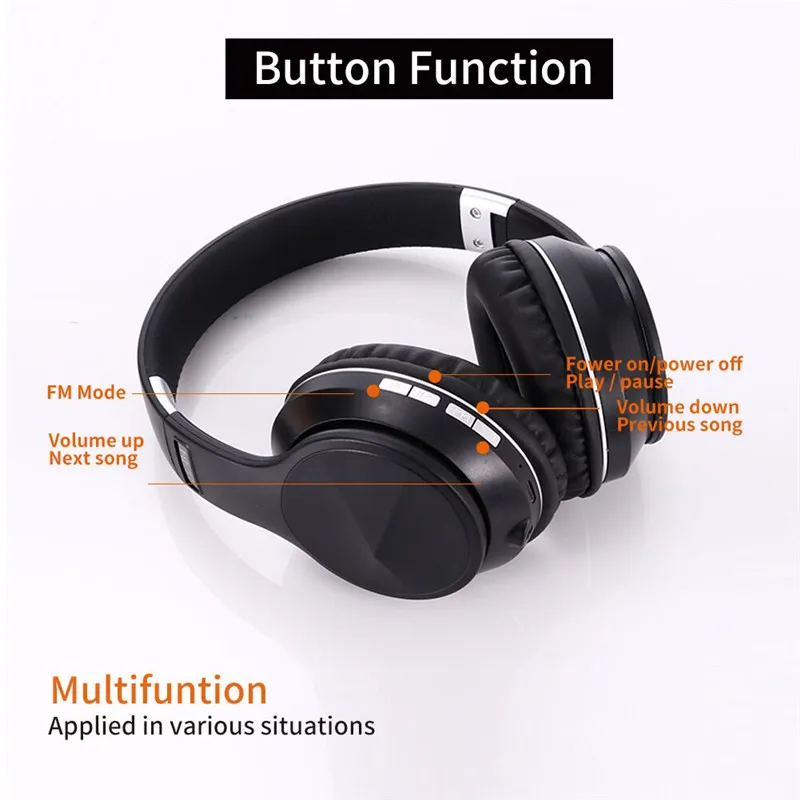 Безпроводные Bluetooth беспроводные блютуз наушники Складные портативные стерео наушники проводные с микрофоном FM регулируемая поддержка TF карта для мобильного телефона ПК twsA8