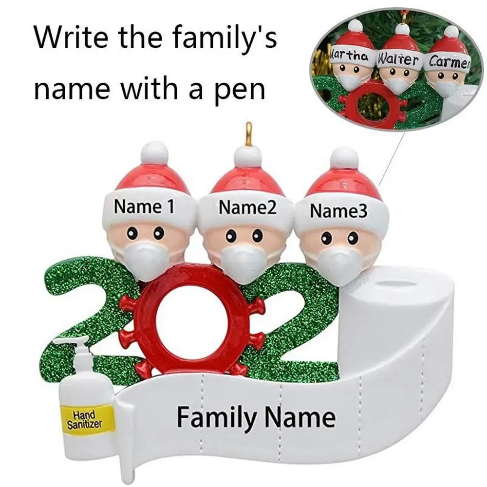 

Christmas Tree Pendant Best Souvenir New Year Gift DIY Own Name 2020 PVC Isolation Christmas Party Ornament Decoration