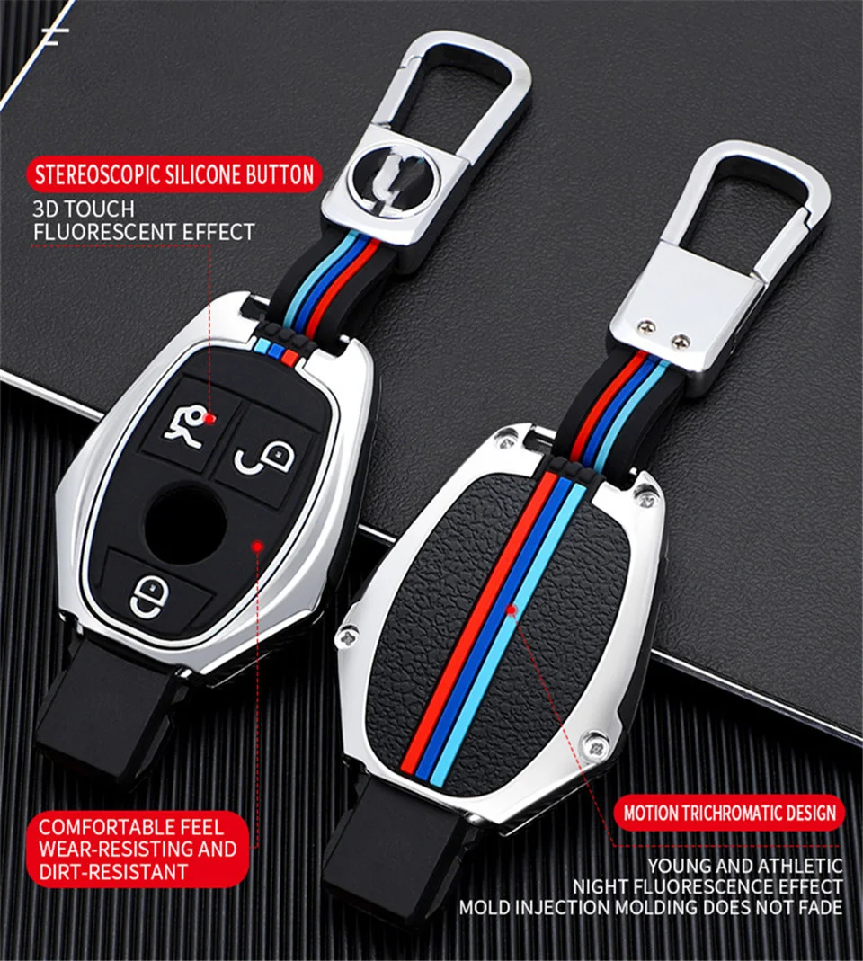 Portachiavi per auto in lega di zinco portachiavi per Mercedes Benz Cls Cla Gl R Slk Amg A B C S Shell portachiavi accessori protettivi - Hc185dbcf435541f8b3e8d1244a736724B