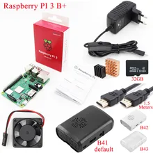Raspberry PI 3 Model B+ Plus стартовый комплект PI 3 плата+ чехол-коробка+ вентилятор охлаждения+ sd-карта 16 Гб или 32 ГБ+ теплоотвод+ адаптер питания+ кабель HDMI