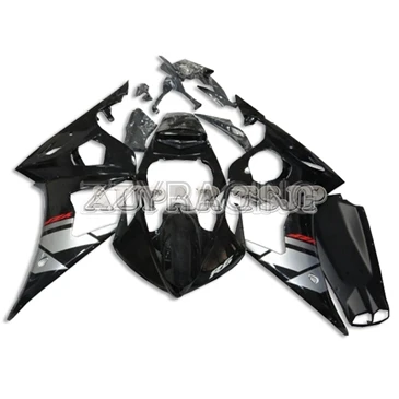 Инжекционные Обтекатели для Yamaha YZF-600 R6 2003-2005 2004 полный комплект панелей 03 04 05 ABS пластик Корпус работы серебряный черный - Цвет: R6 05