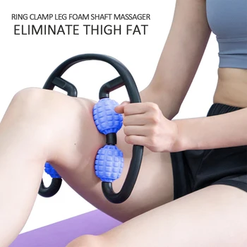 

U Shape Trigger Point Massage Roller for Arm Leg Neck Muscle Tissue for Fitness Gym Yoga Pilates Sports 4 Wheel