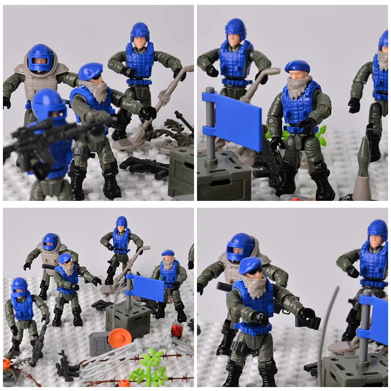 2 компл./упак. статуэтки Строительные блоки мини набор солдат силы США для поддержания мира фигурки Детские модельные игрушки для детей подарок на день рождения