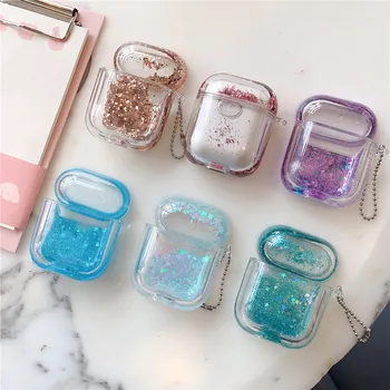 

Drift Sand Glitter Crystal Transparent Case Cover for Airpods Liquid Glitter Stars Case for Airpods Earphone Protective Cover