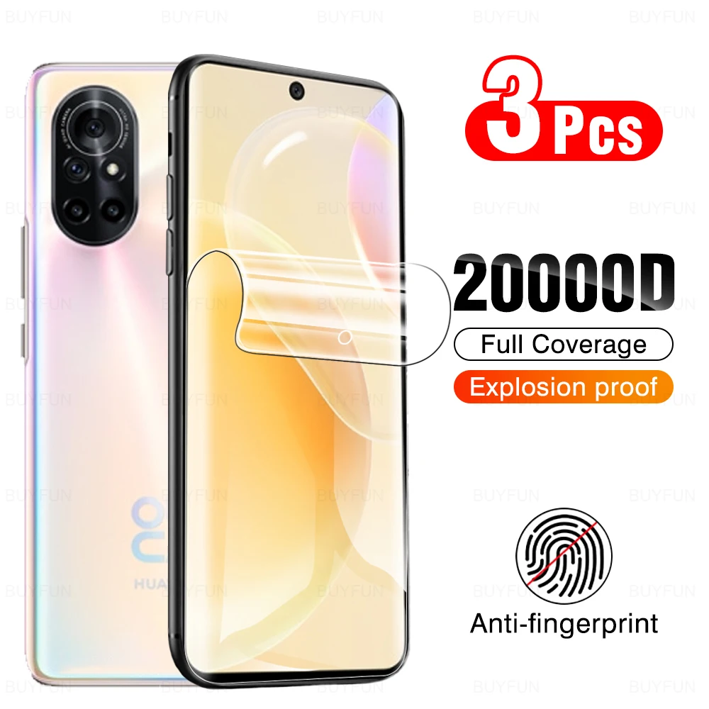 3Pcs HD Full Cover Soft Hydrogel Film For Huawei Nova 8 Screen Protection Wuawei nova8 6.57 inch 2021 Protector Not Glass | Мобильные