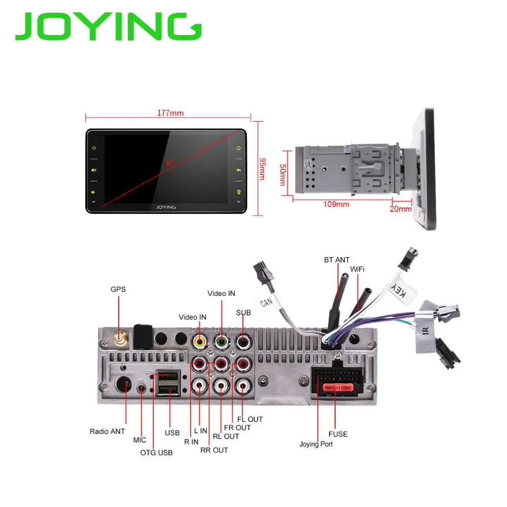Perfect JOYING 6.2" Single Din Android 8.1 Car Radio Stereo Universal Head Unit NO DVD GPS Player Built In DSP Mirror Link Wifi BT 4