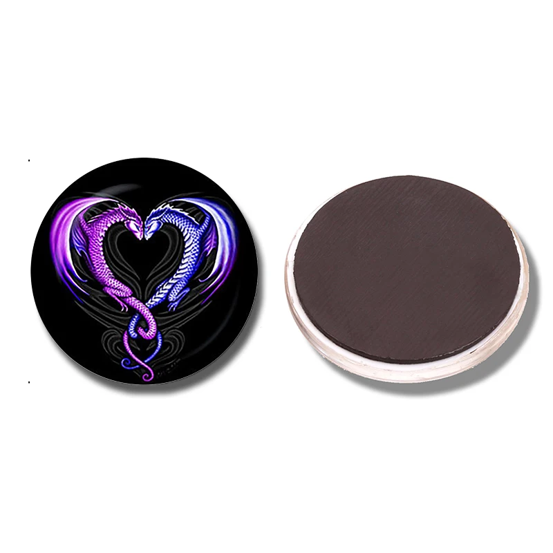 Дракон 30 мм искусство магнит на холодильник стекло драгоценные камни Мультфильм