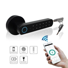 

HIMOJO us Zinc alloy compact fingerprint smart password lock TUYA app Ble unlock compatible with Alexa Google home