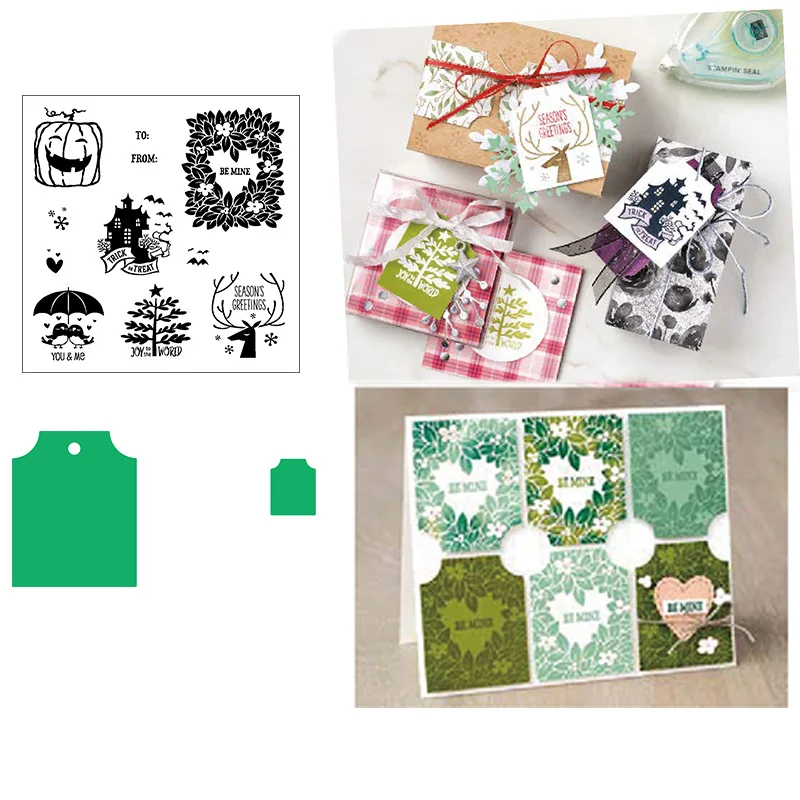 

Halloween lantern Metal Cutting Dies and Clear Stamps for DIY Scrapbooking Card Dies Cut Stencils Paper Crafts Photo Album Decor