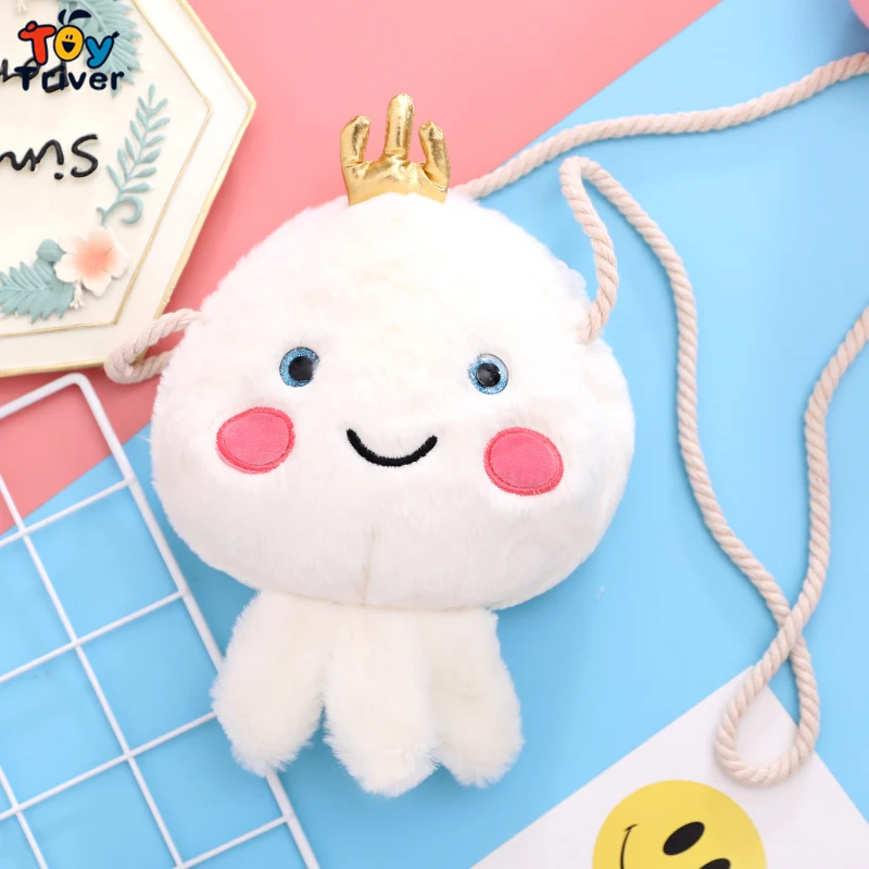 Kawaii Медуза сумка на плечо плюшевая игрушка тривер кошелек сумка кошелек косметичка кошелек дети девочка подарок на день рождения - Цвет: white