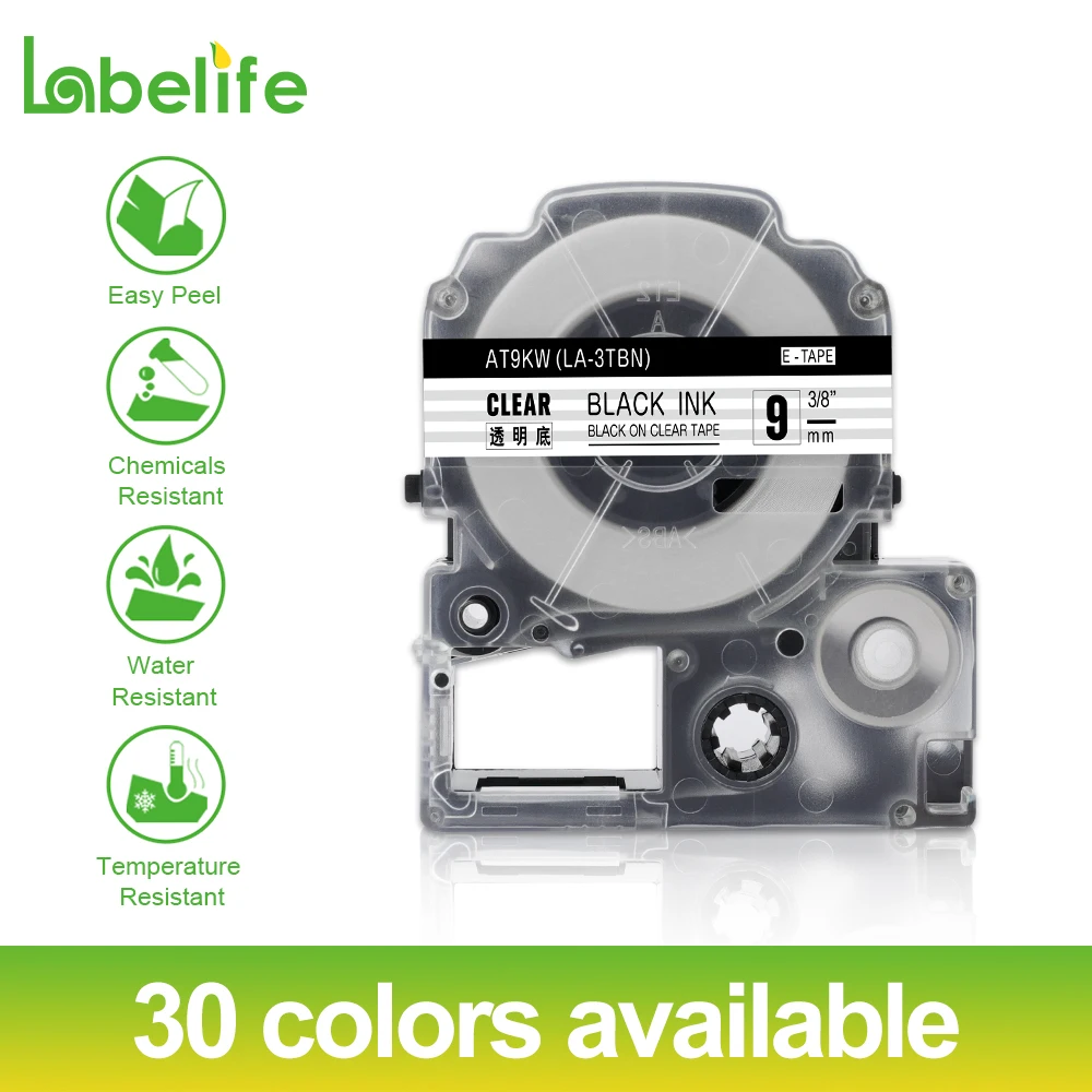 Labelife 1 шт. SS9KW фотосовместимая Epson LabelWorks LK стандартная лента 9 мм для фотографий