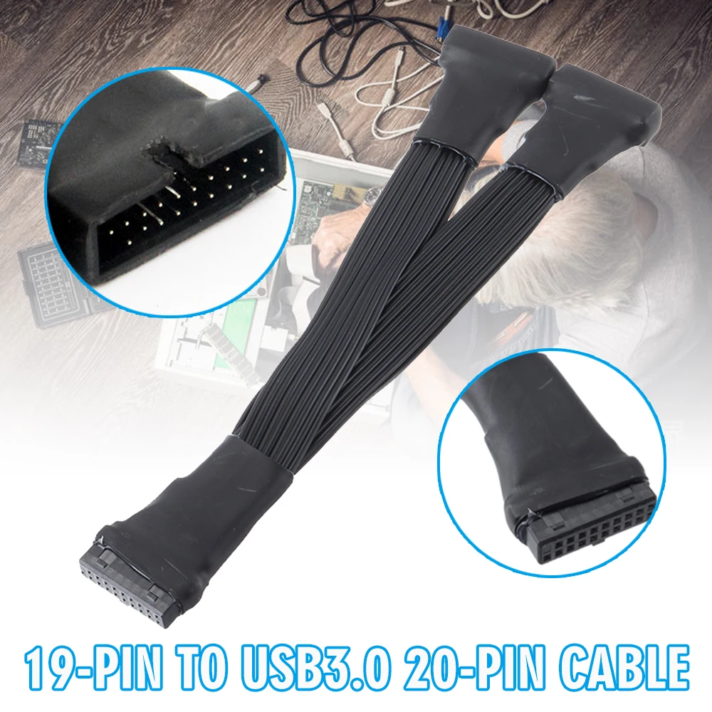 

19-pin to USB 3.0 20-pin Motherboard Cable Adapter 1 to 2 Power Extension Cables For Computer Mainboard Accesssories