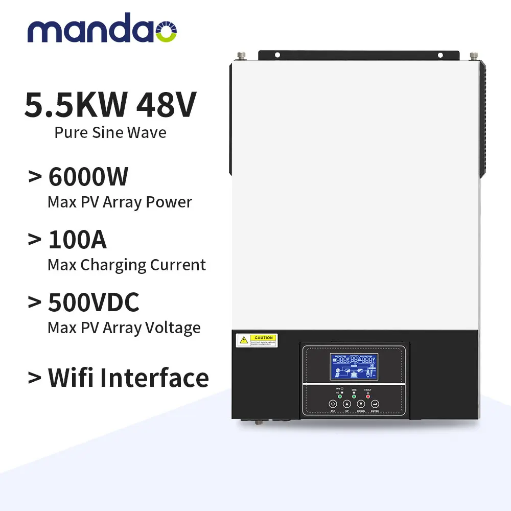 US $520.80 MADOUD Hybrid Off Grid 5500W Wifi Solar Power Inverter Converter MPPT 100A Charge Controller 220v230v PV Converter