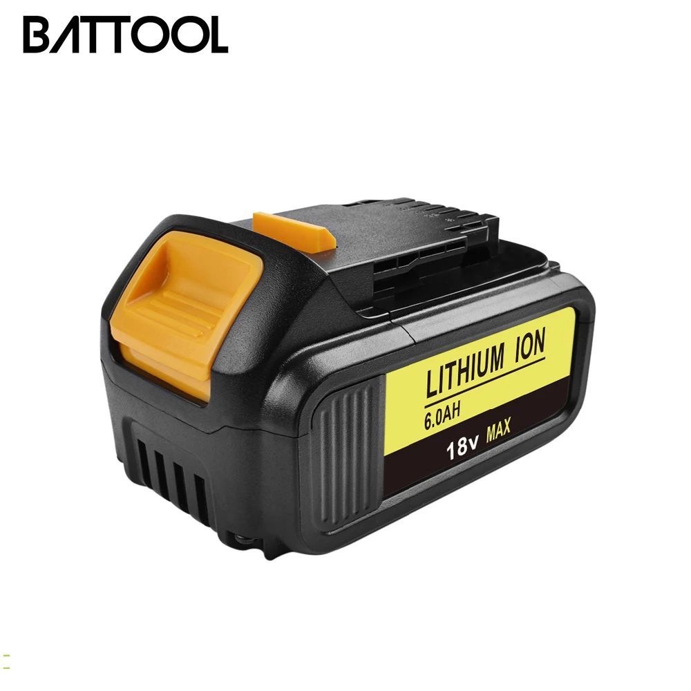 BATTOOL 6000 мА/ч, 18V для Dewalt Мощность инструмент Батарея для DCB180 DCB181 DCB182 DCB201 DCB201-2 DCB200 DCB200-2 DCB204-2 L50 DCB 200 - Цвет: 1 PACK