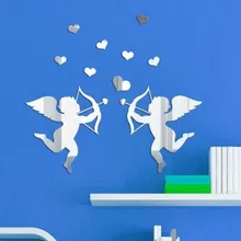 Акриловый зеркальный фон трехмерная Настенная Наклейка-образная семейная декорация Изысканная shi pin tie Cupid P115