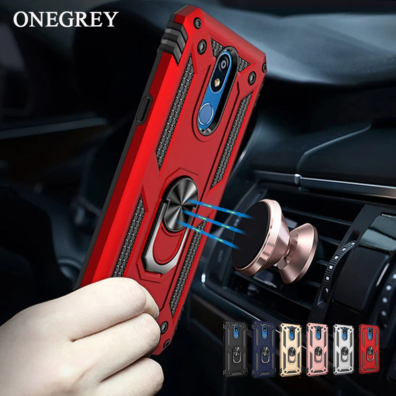 

Rotating Finger Ring Case For LG K40 K50 Q60 Car Magnetic Holder For LG Stylo5 Aristo 2 3 Cover Stand Shockproof Phone Carcasa