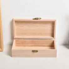 

Storage Box Retro Jewelry Gift Handmade Box Desktop Natural Wood Clamshell Paulownia 20*10*6cm Home Storage Organization