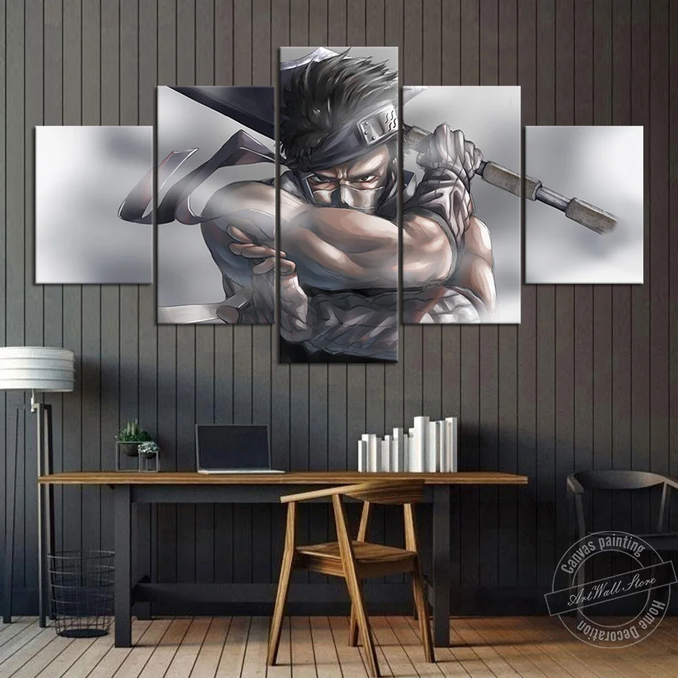 Unframed 5 Piece Zabuza Momochi Anime Poster Ninja Wall Pictures for Living Room and Sofa Background Decor Cartoon Artwork | Дом и сад