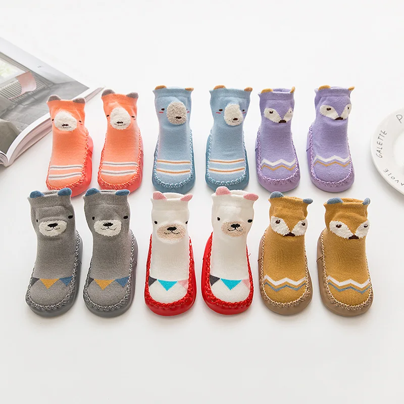

New Spring Autumn Cartoon Baby Shoes Soft Infant Boy Shoes Baby Toddler Stockings Anti-skid Combed Cotton Baby Walking Shoes