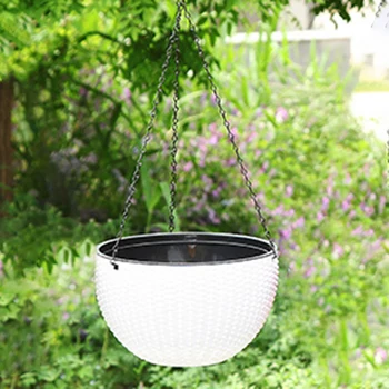 

Hanging Basket Flower Pot Garden Rattan Flower Pot Chic Planter High Quality