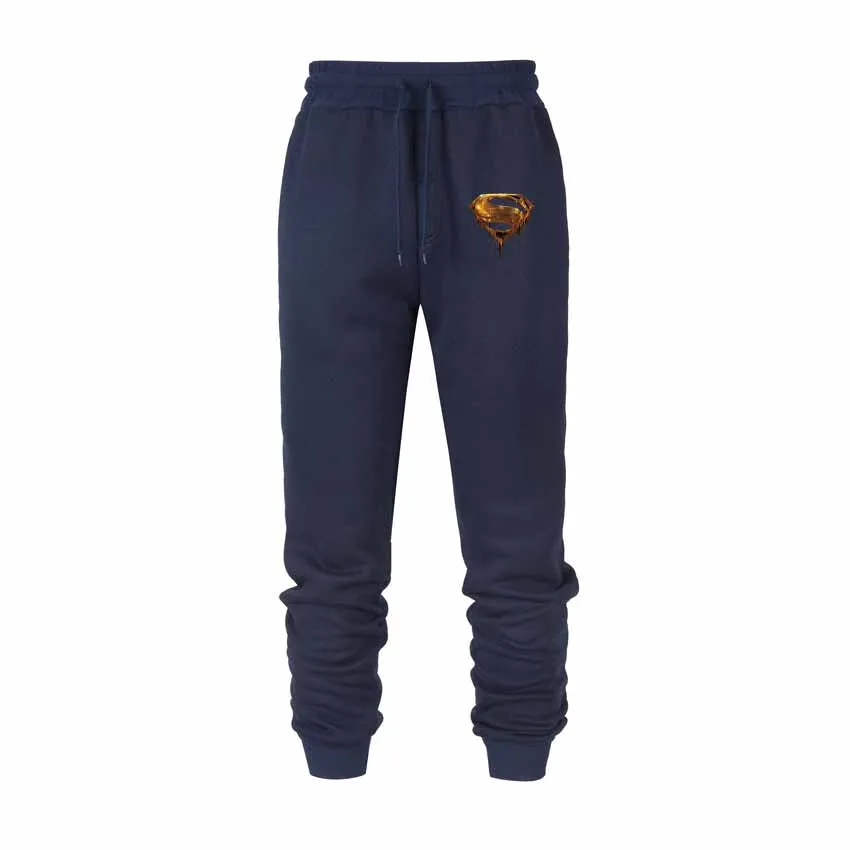 homens joggers caldas casuais caldas de fitness caldas esportivas Bottom moletom magro preto ginasios jogger suor pan - Цвет: Navy