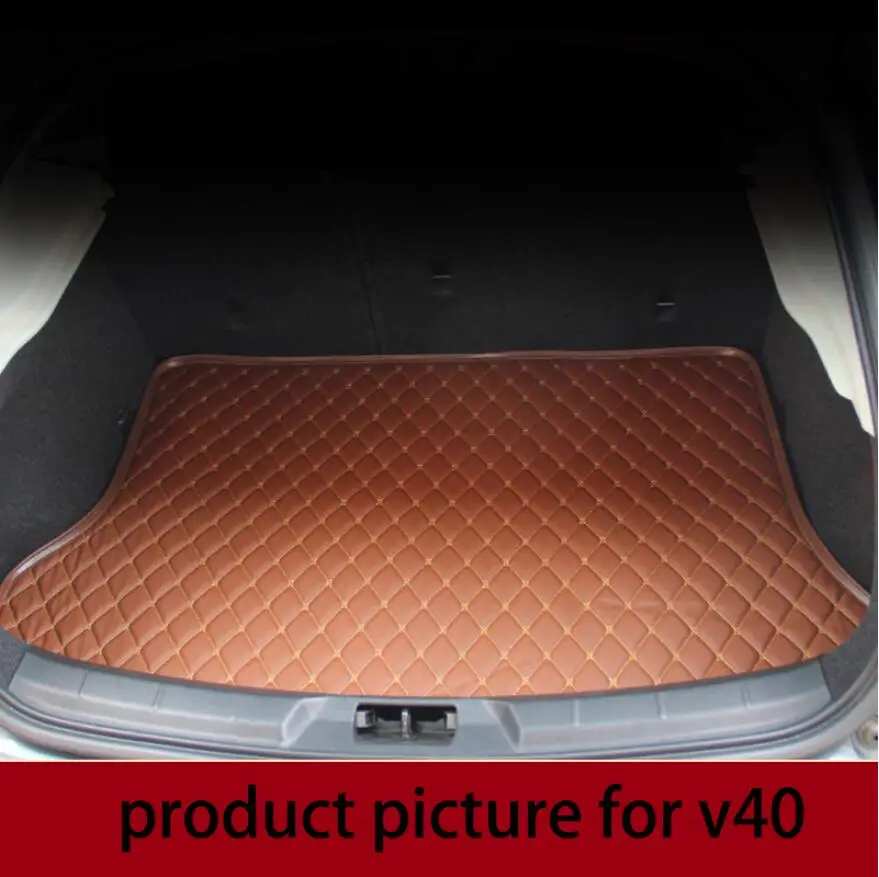 Для volvo v40 V60 кожаный коврик для багажника автомобиля 2010 2011 2012 2013 багажника