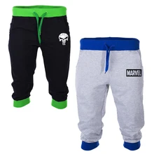 3/4 брюки marvel Череп Каратель печатных шорты мужские высотой до колена беговые мужские шорты-бермуды шорты мужские джоггеры треники