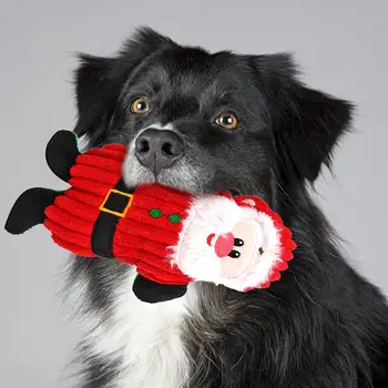 

Cute Plush Soft Pet Toy Lovely Santa Claus Non-toxic Gnawing Sounding Squeeze Screaming Chew Kitten Puppy Supplies