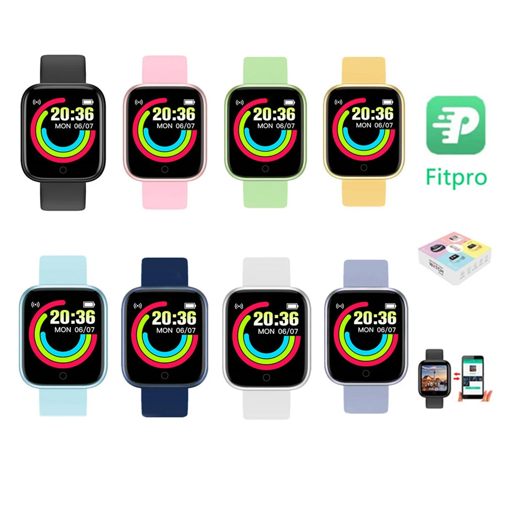 Macaron Y68 Smart Watch 8 Color 1.44 Inch Screen Men Women Smartwatch  Fashion Sports Smart Band Fitpro Version Factory Wholesale - Smart Watches  - AliExpress
