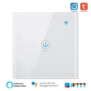 

tuya smart life wifi light switch 1/2/3-gang automation on/off controller DIY smart home module EU UK wall Switch touch Panel