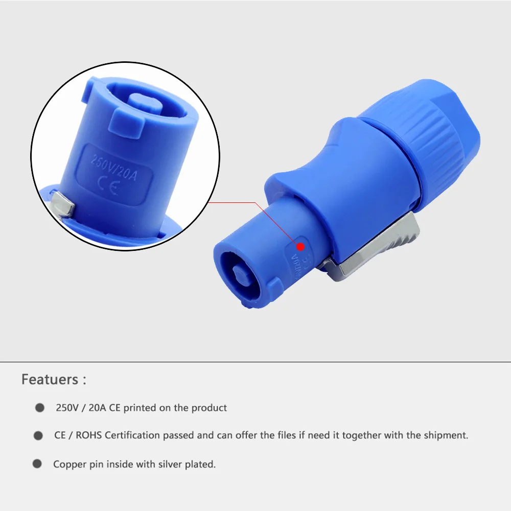 Powercon Connector 3-Pin 20A 250V Male Plug