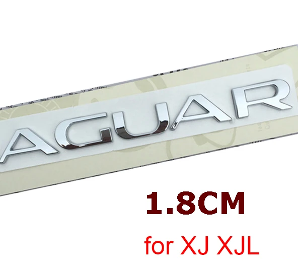 J A G U A R 18mm Буквы с цифрами V6 V8 AWD 3,0 5,0 XF XJL Эмблема для Jaguar значок XJ XE F-TYPE F-PACE крыло Средний багажник автомобиля Стайлинг наклейка - Цвет: J A G U A R 18mm