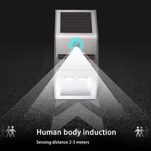 Солнечный настенный светильник из нержавеющей стали датчик человеческого тела свет 2 светодиодный водонепроницаемый фонарь для улицы двор виллы коридоры сад