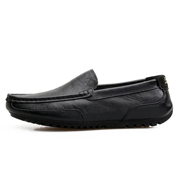 

Sepatu Kulit Pria Zapatillas Hombre Casual Genuine Leather Soft Slip On Size 37-47 Man Shoes