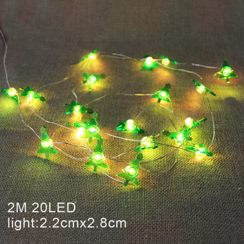 2M Christmas Santa Claus Snowman Snowflake Xmas Tree LED Light String Garland Ornament Christmas Home Decorations New Year Gift christmas decorations