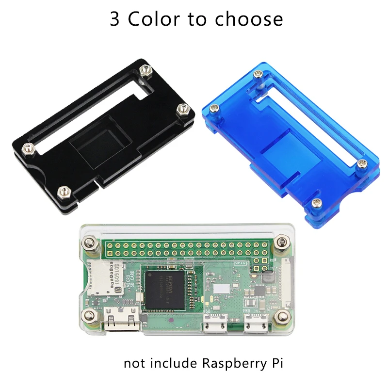 Прозрачный чехол Raspberry Pi Zero черный синий корпус + алюминиевый радиатор для W 1 3 Вт/ч