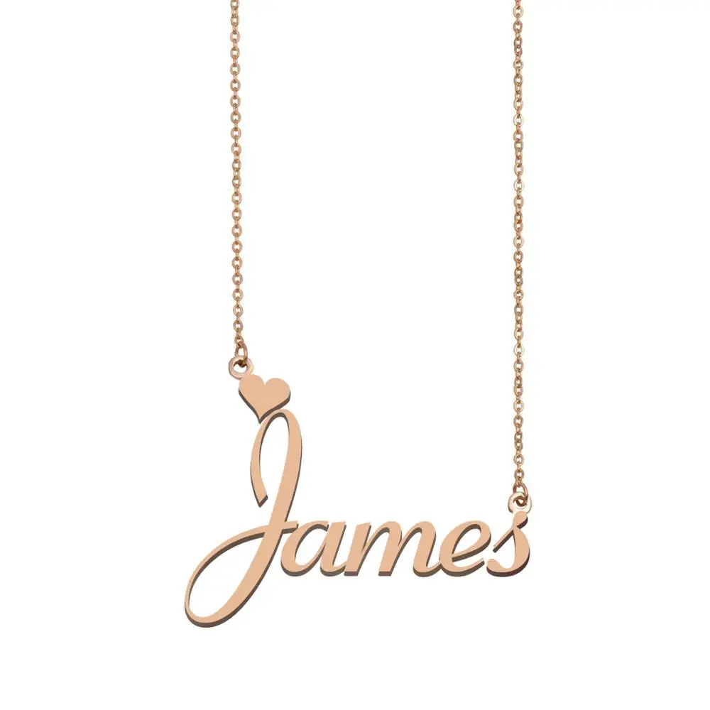 James Name Necklace Stainless Steel Custom Nameplate for Women Girls Best Friends Birthday Wedding Christmas Mother Days Gift | Украшения и
