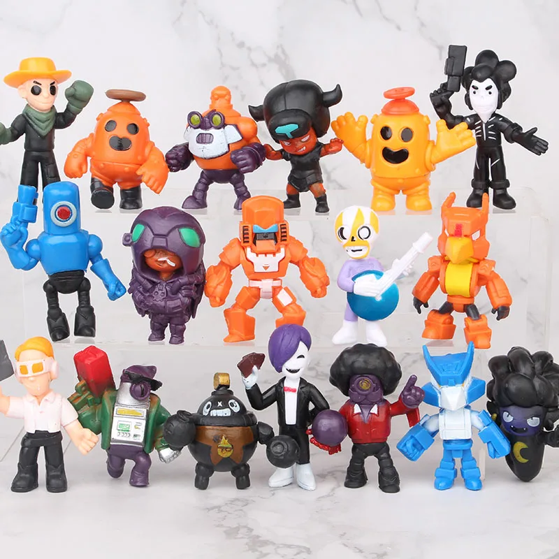 

18pcs/lot Brawling game cartoon hero figure stars model Spike Shelly Leon PRIMO MORTIS dolls cute Christmas toys gifts for kids