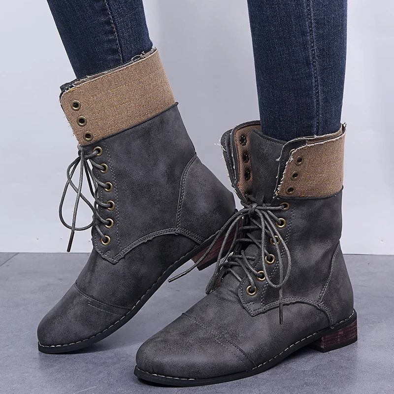 Woman Boots Classic Western Mid Calf Cowboy Boot For Women Retro Cowgirl Boots Low Heels Fashion Women Shoes Platform Botin Muje