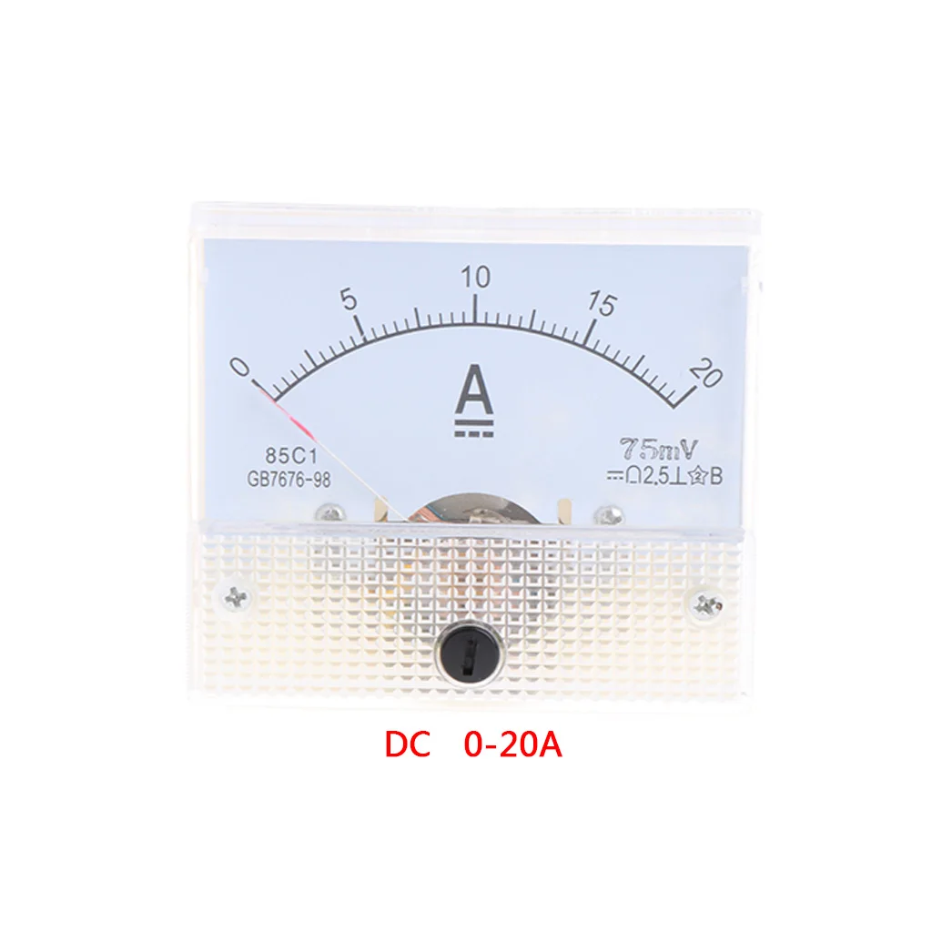 

DC 0-20A Amperometer Dial Current Meter Tester Panel For Experiment Or Home Use