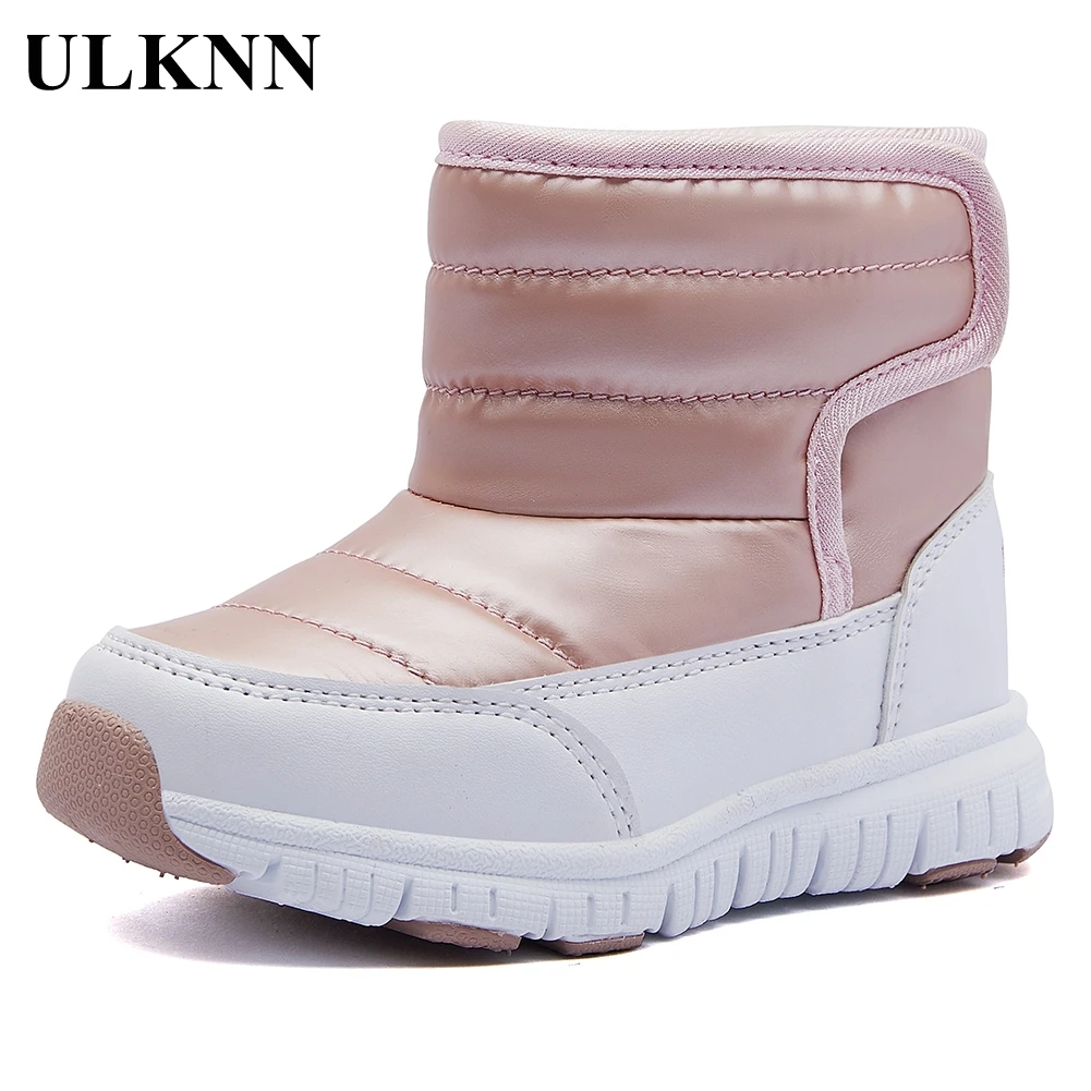 ULKNN Botas de nieve para niños y niñas, zapatos acolchados de algodón, calzado de fondo suave, y grueso, más terciopelo, PU, cálido, - AliExpress