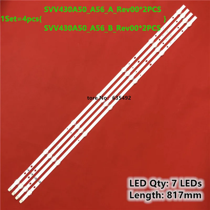 

New 5set=20pcs LED Strip VESTEL 43"FHD 17DB43H P43d300 SVV430A50_56_A/B_Rev00 LB43007 V1 17DLB43VLXR1 VES430UNDL TX-43E302B