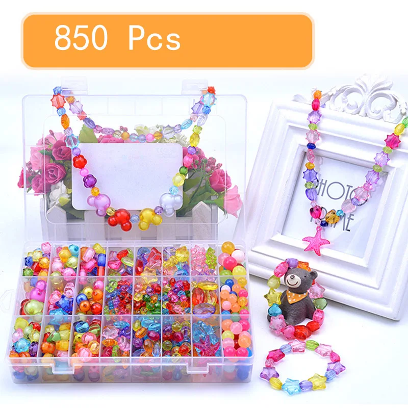 Children Bracelets for Girls Diy Toys for Children Handmade Necklace Girl Handmade Beading Headwear Interactive Toys for Kids