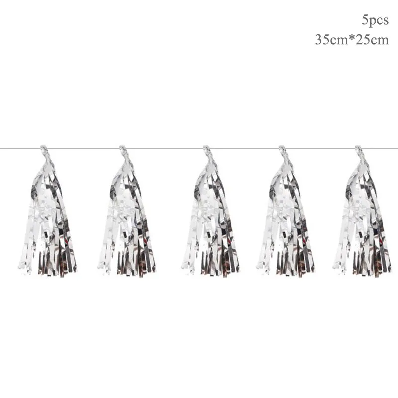 Silver Tassel CHZLL, Черное золото, 50-ая одноразовая посуда, тарелки для полотенец, чашки для стола, одноразовая посуда для вечеринок, 50 предметов для дня рождения - Цвет: Silver Tassel