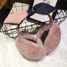 Теплые женские забавные зимние наушники, повязка на голову из искусственного меха, плюшевые вечерние теплые наушники