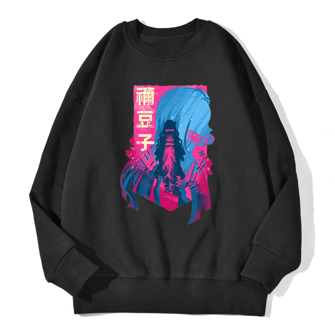 

Demon Slayer Anime Cartoon Print Sweatshirts Women Winter Fleece Long Sleeve Hoodies High Quality Crewneck Streetwear Tracksuits