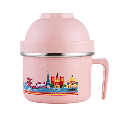 1280ml Pink 1,3л термоконтейнер для лапши из нержавеющей стали, контейнер для лапши, Баночки, коробки для быстрого хранения продуктов с ручкой, герметичный для пикника - Color: 1280ml Pink
