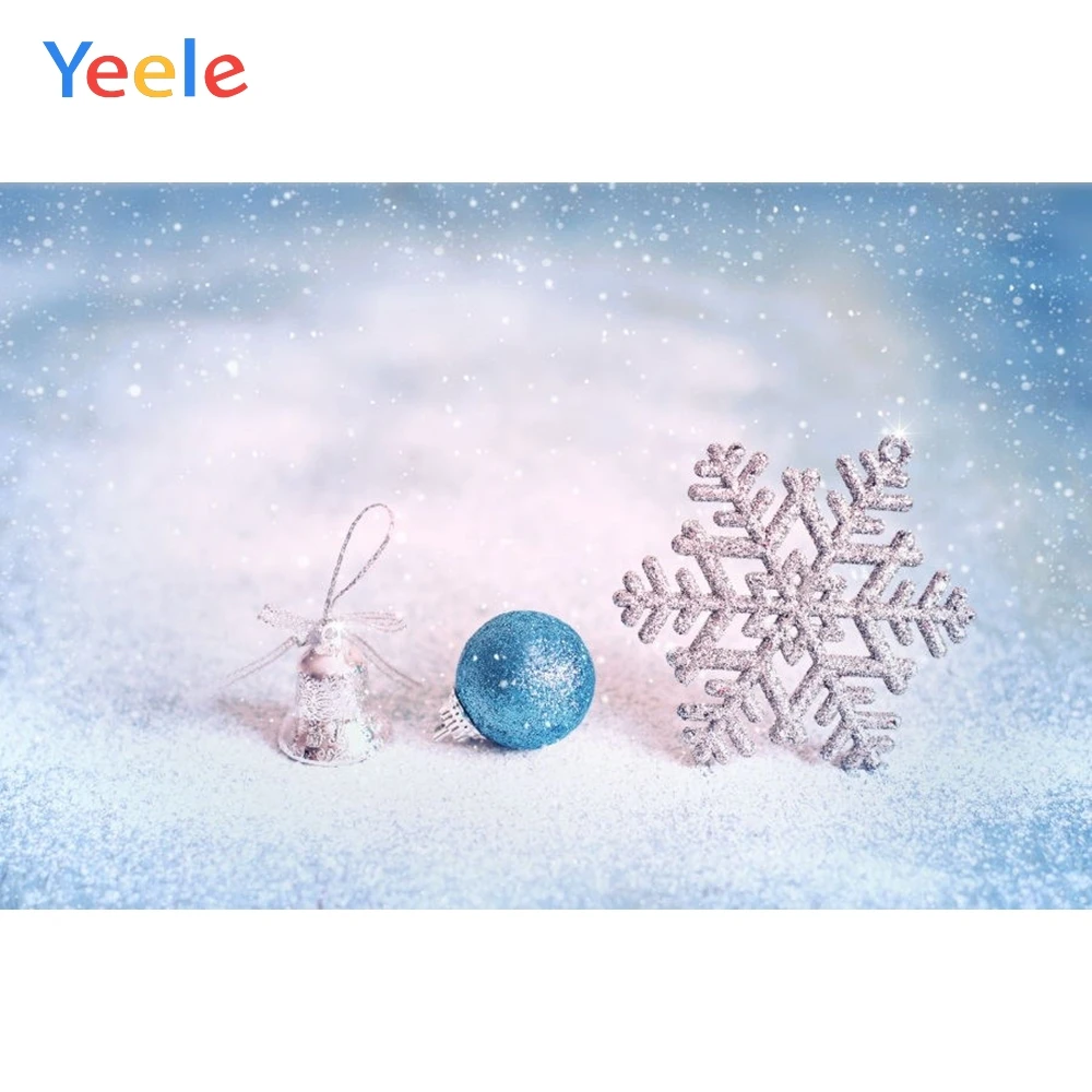 

Winter White Snow Snowflake Christmas Balls Bell Backdrop Vinyl Photography Background For Photo Studio Photophone Photozone